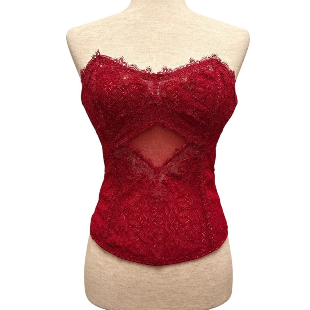 Victoria's Secret Red Lace Corset/ bustier 36 B